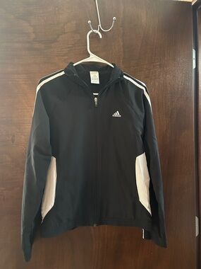 adidas Black Jacket with White Accents